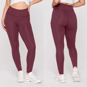 Fabletics PowerHold Pocket Legging in Burgundy Babe